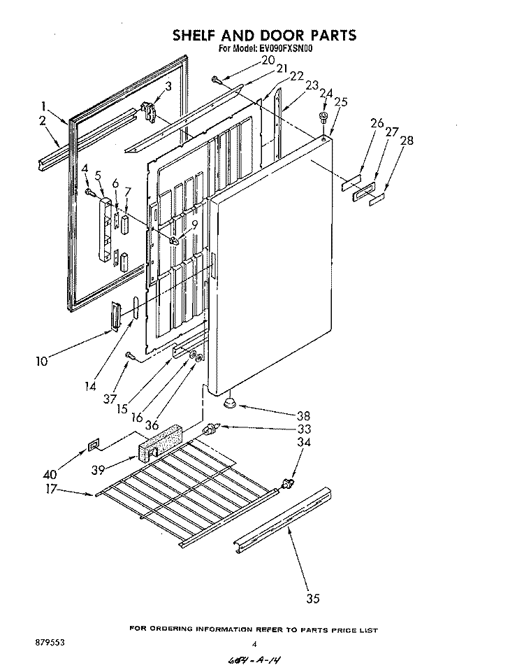 SECTION Diagram and Parts List for EV090FXSN00  Whirlpool Freezer