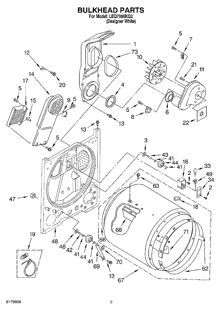 SECTION Diagram and Parts List for LEQ7000KQ2  Whirlpool Dryer