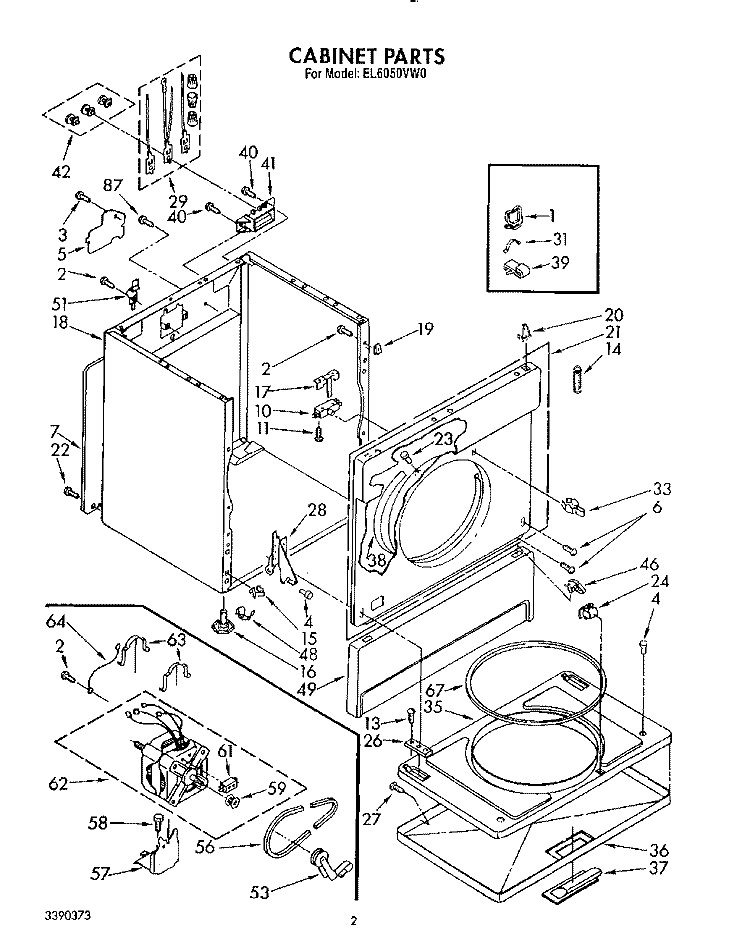 SECTION Diagram and Parts List for EL6050VW0  Roper Dryer
