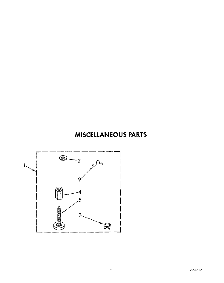MISCELLANEOUS Diagram and Parts List for 4LA9300XYW0  Whirlpool Washer