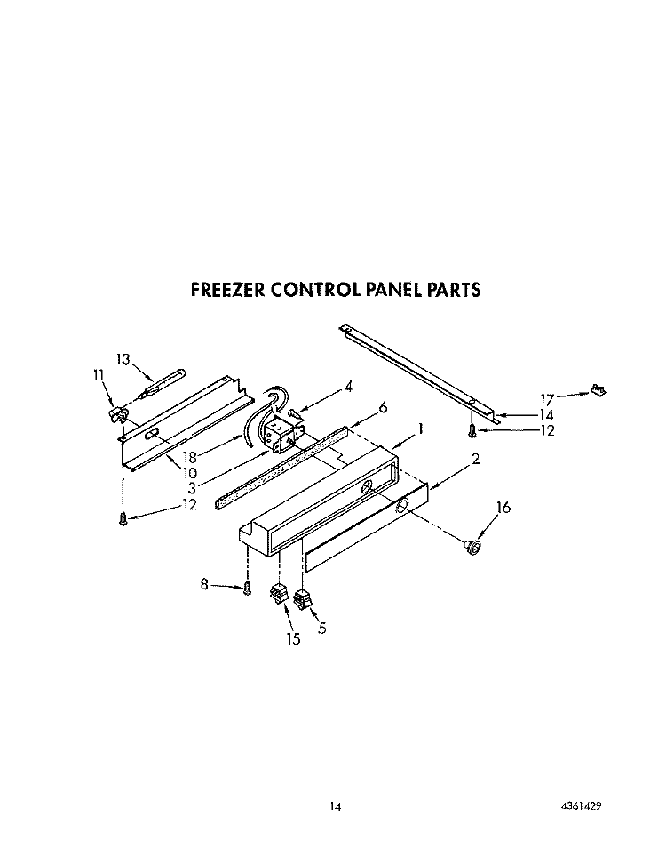 FREEZER CONTROL PANEL Diagram and Parts List for KSSS48DAW01  KitchenAid Refrigerator
