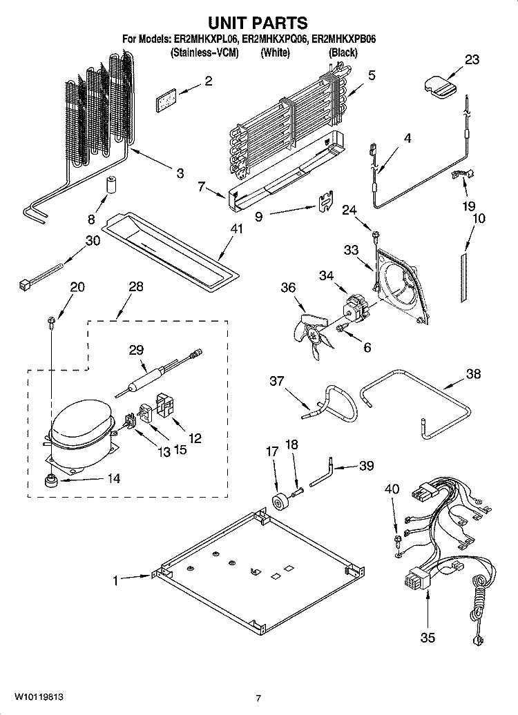 UNIT PARTS Diagram and Parts List for ER2MHKXPL06  Whirlpool Refrigerator