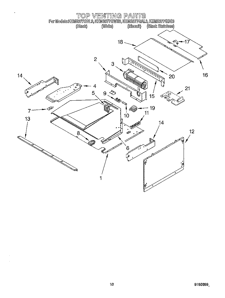 MICROWAVE DOOR Diagram and Parts List for KEMS377GAL3  KitchenAid Microwave Oven Combo