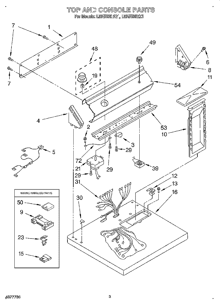 SECTION Diagram and Parts List for LER5636EZ1  Whirlpool Dryer