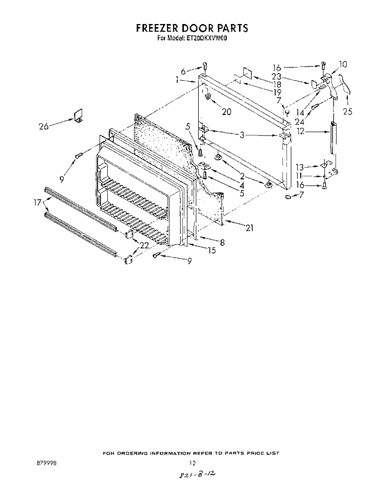 SECTION Diagram and Parts List for ET20DKXVW00  Whirlpool Refrigerator