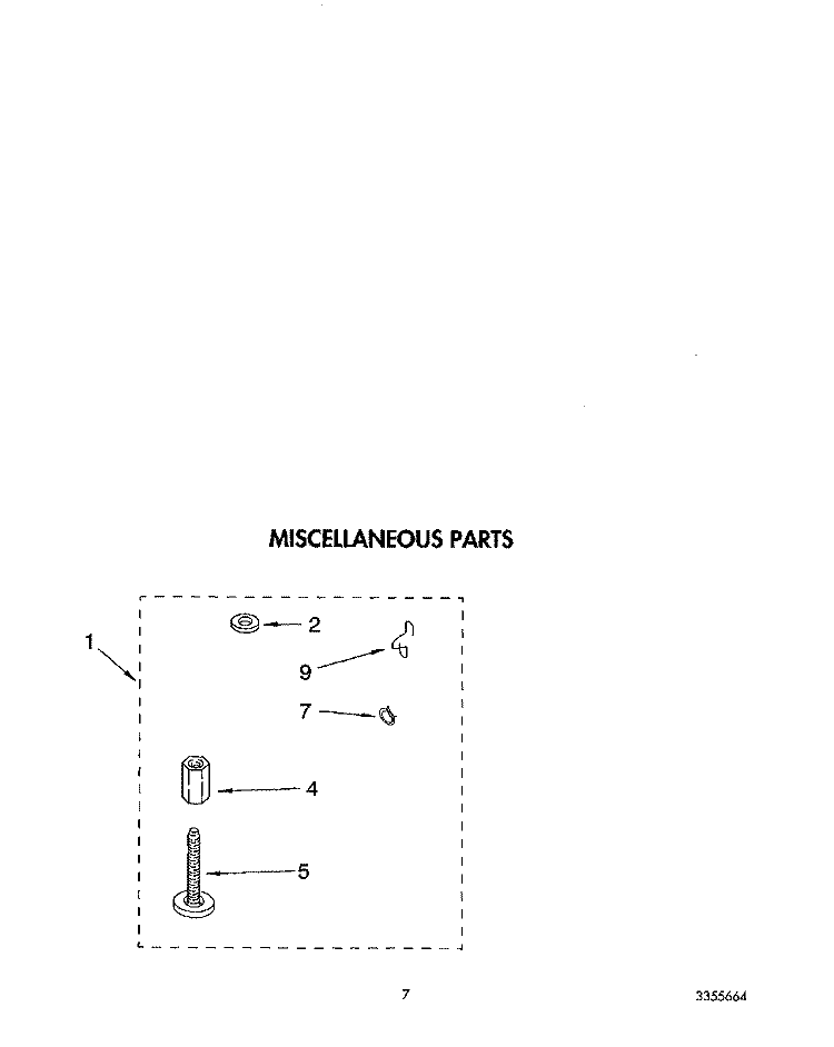 MISCELLANEOUS Diagram and Parts List for LA6888XTG1  Whirlpool Washer