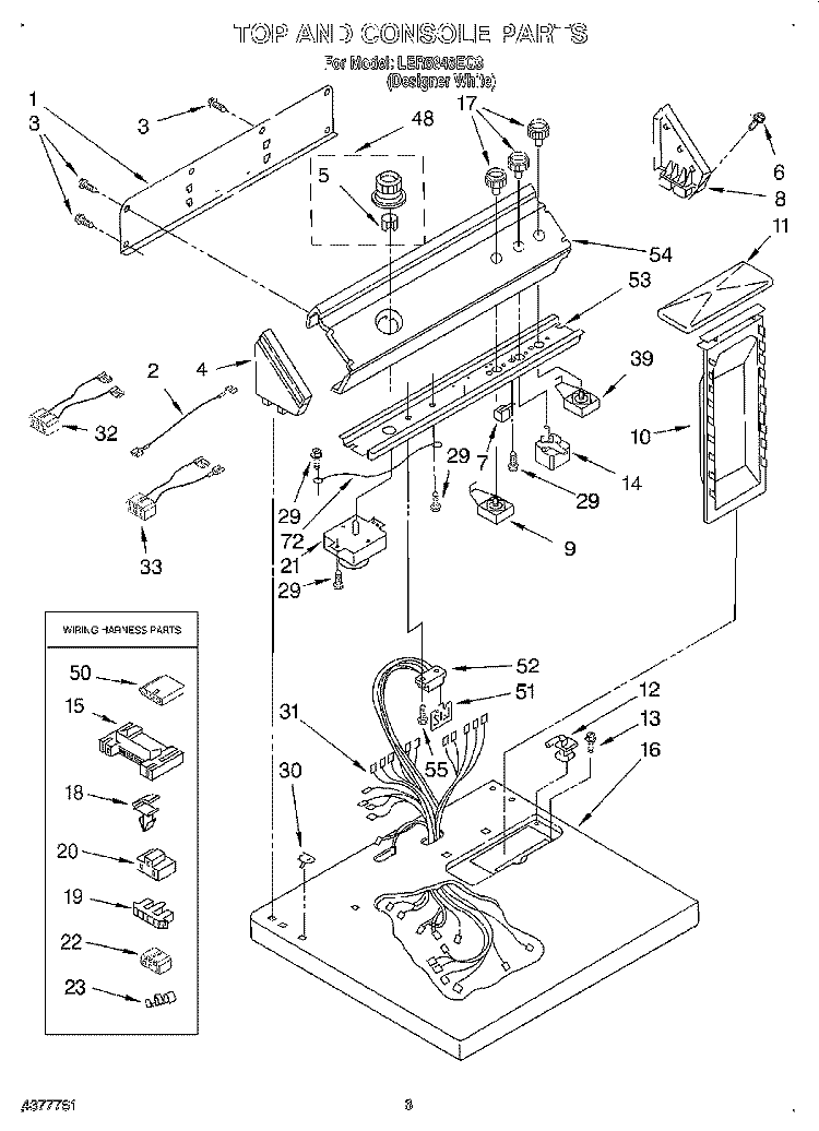 SECTION Diagram and Parts List for LER5848EQ3  Whirlpool Dryer