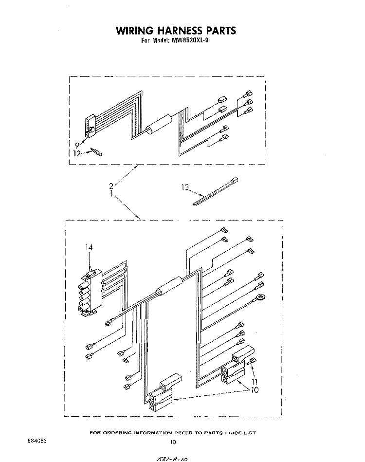 DOOR AND LATCH Diagram and Parts List for MW8520XL9  Whirlpool Microwave