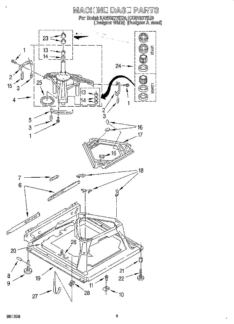 MACHINE BASE Diagram and Parts List for KAWS977EQ0  KitchenAid Washer