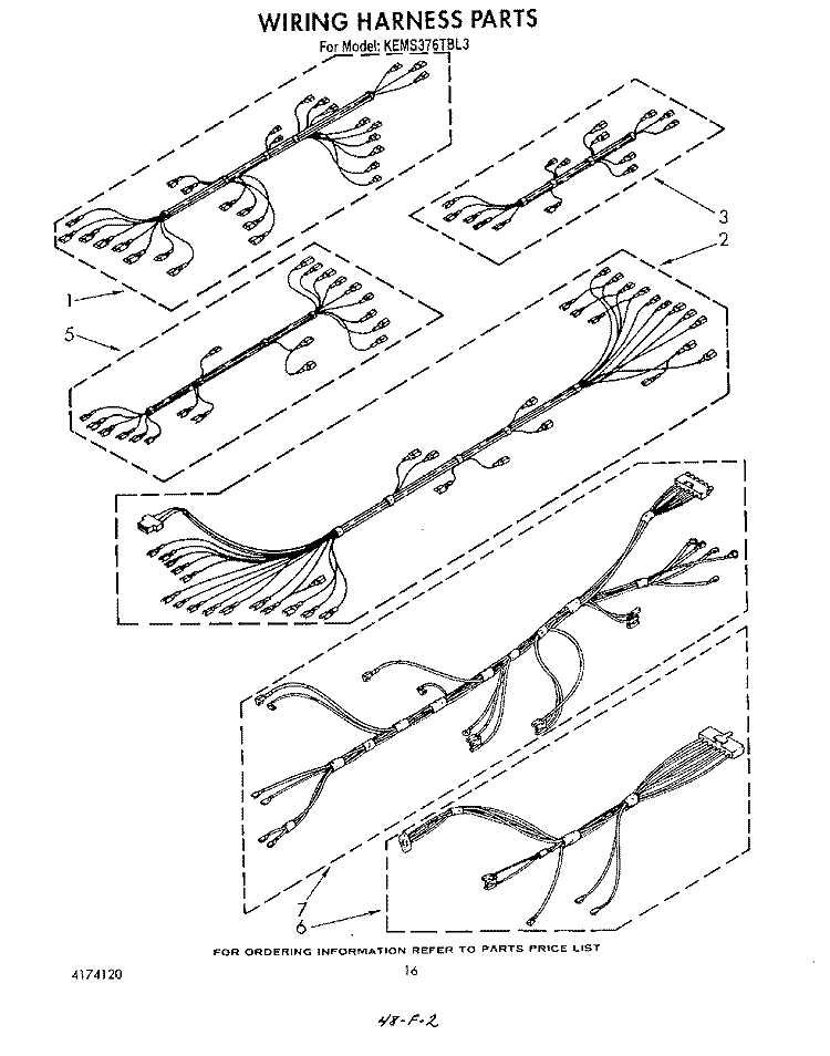 WIRING HARNESS Diagram and Parts List for KEMS376TBL3  KitchenAid Microwave Oven Combo