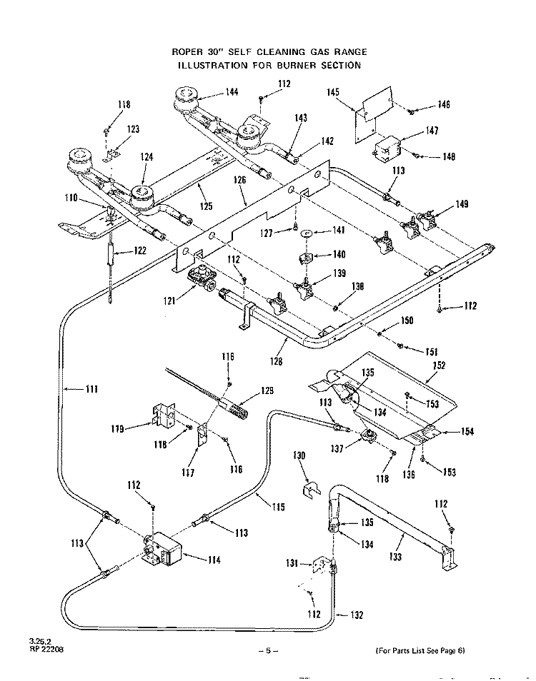 BODY Diagram and Parts List for 1393W1A  Roper Range