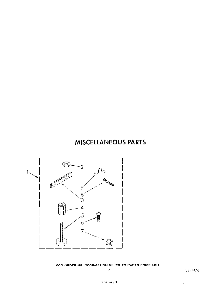 MISCELLANEOUS Diagram and Parts List for LA6300XTF0  Whirlpool Washer