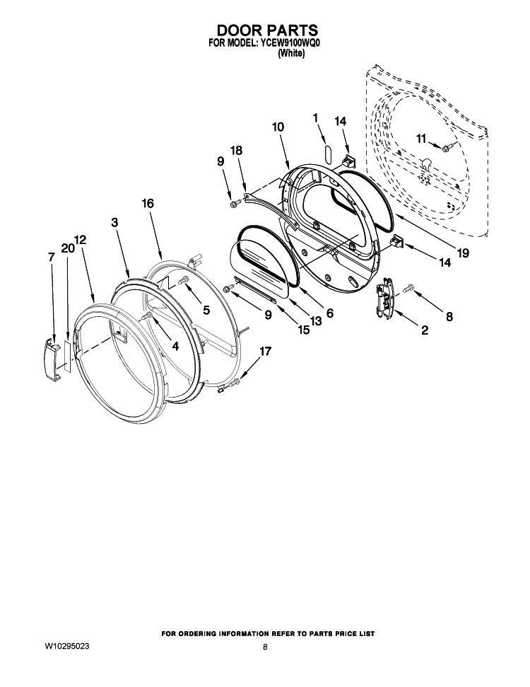 CABINET PARTS Diagram and Parts List for KSRG25FVMS02  KitchenAid Refrigerator