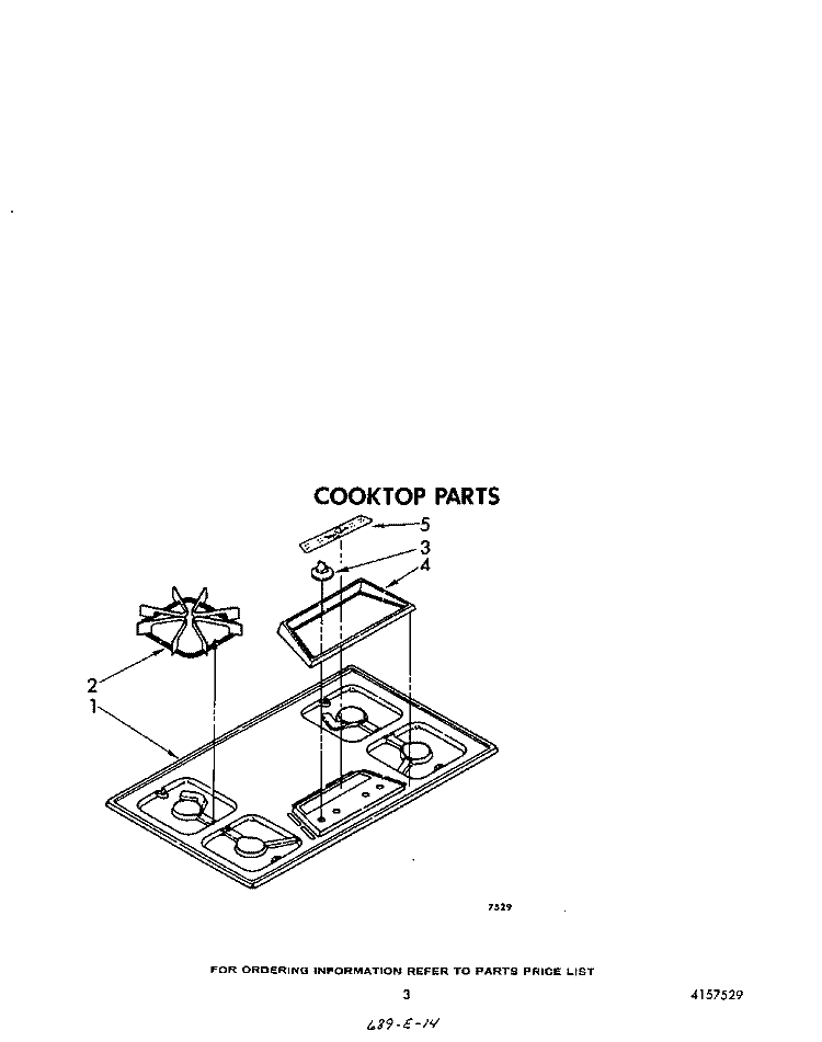 COOKTOP Diagram and Parts List for SC8436ERW0  Whirlpool Cooktop