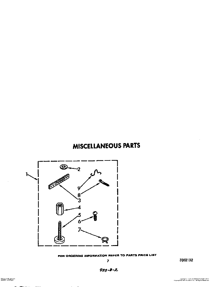 MISCELLANEOUS Diagram and Parts List for TAWL680WW0  Estate Washer