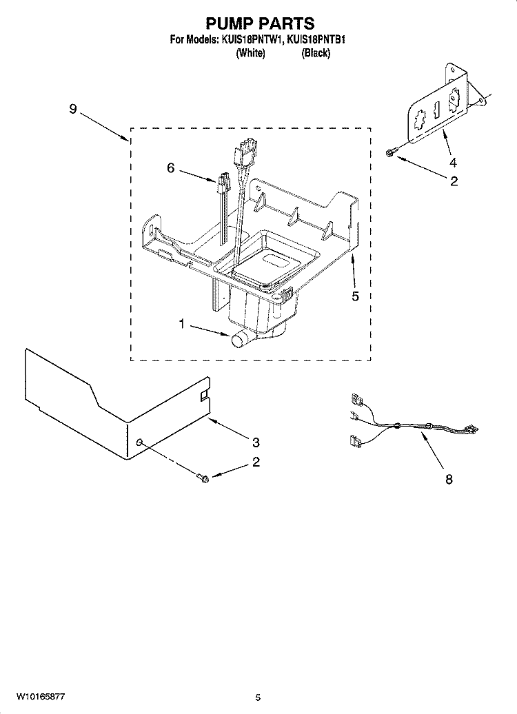 PUMP PARTS Diagram and Parts List for KUIS18PNTB1  KitchenAid Ice Maker