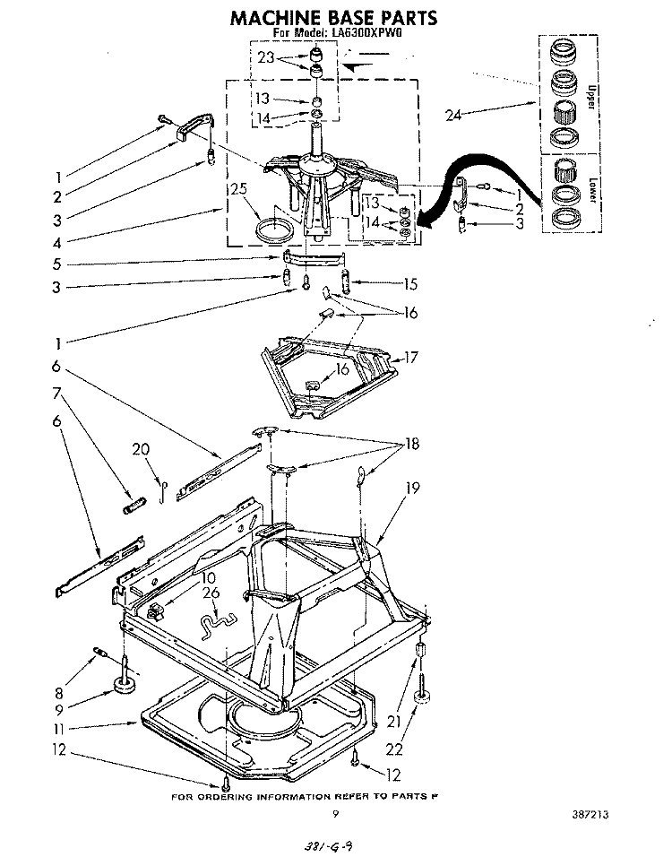 MACHINE BASE Diagram and Parts List for LA6300XPW0  Whirlpool Washer