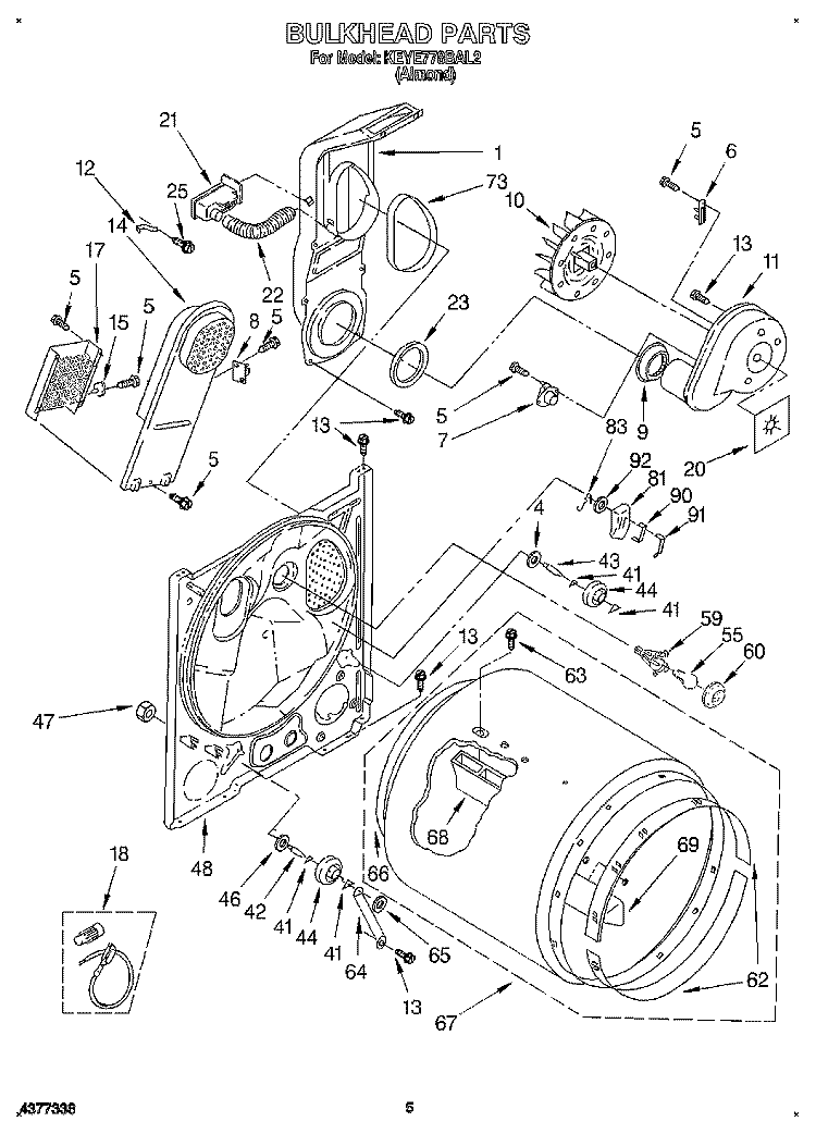 SECTION Diagram and Parts List for KEYE778BAL2  KitchenAid Dryer