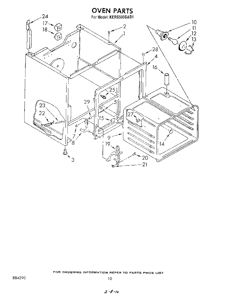 SECTION Diagram and Parts List for KERS500SWB1  KitchenAid Range