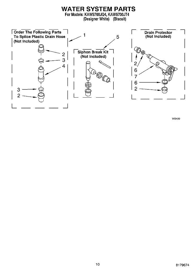 WATER SYSTEM Diagram and Parts List for KAWS700JQ4  KitchenAid Washer