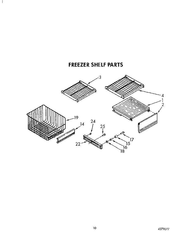 FREEZER SHELF Diagram and Parts List for KSSS48DAX01  KitchenAid Refrigerator
