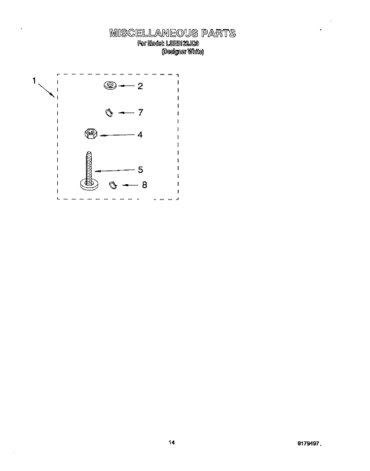 MISCELLANEOUS, OPTIONAL Diagram and Parts List for LSR5132JQ0  Whirlpool Washer