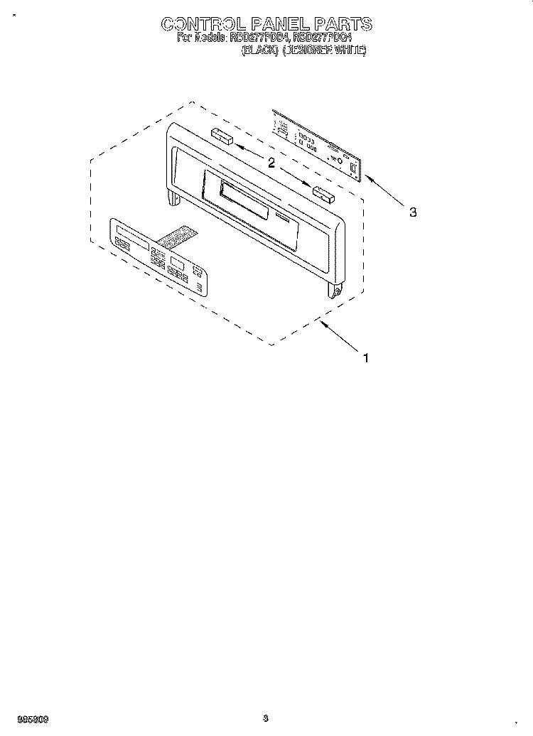 CONTROL PANEL, LITERATURE Diagram and Parts List for RBD277PDQ4  Whirlpool Wall Oven