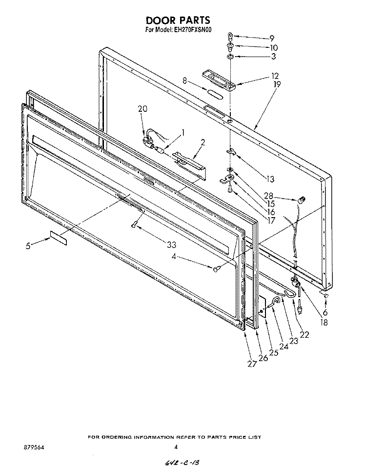 SECTION Diagram and Parts List for EH270FXSN00  Whirlpool Freezer