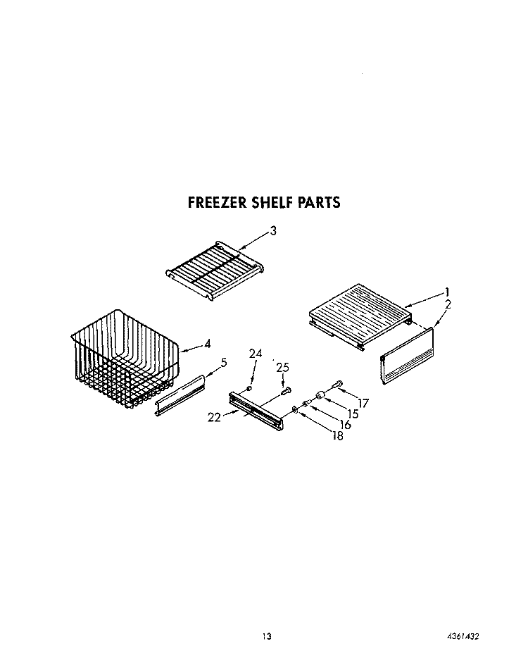 FREEZER SHELF Diagram and Parts List for KSSS42DAX01  KitchenAid Refrigerator