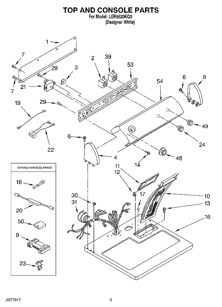 SECTION Diagram and Parts List for LER5620KQ0  Whirlpool Dryer