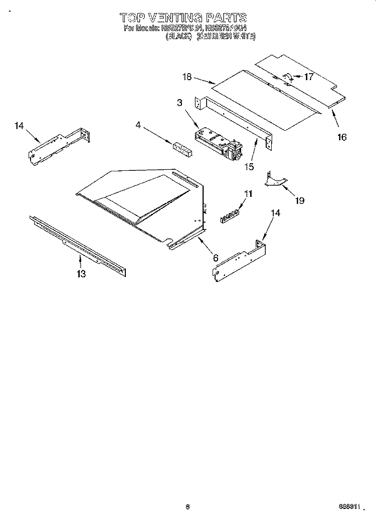 TOP VENTING, OPTIONAL Diagram and Parts List for RBS275PDQ4  Whirlpool Wall Oven