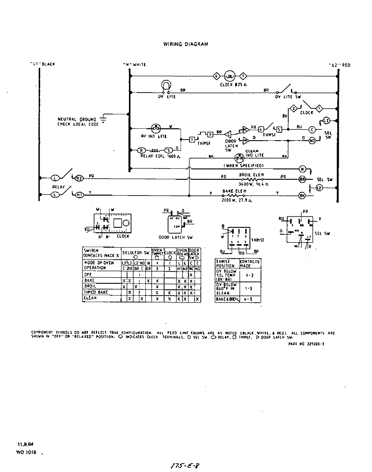WIRING DIAGRAM Diagram and Parts List for 2045B1A  Roper Range