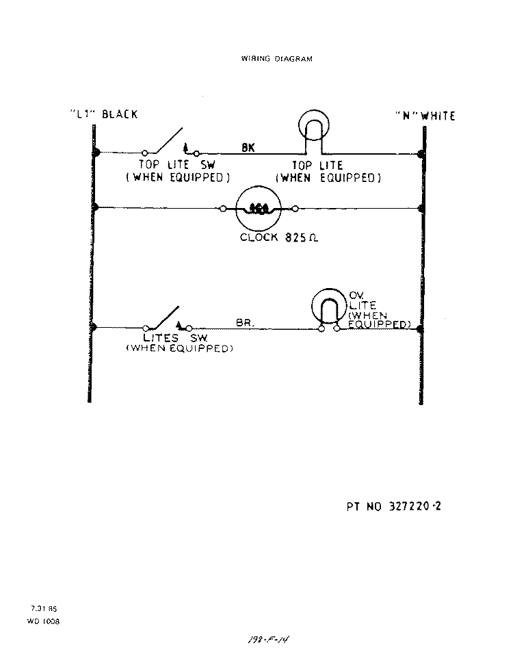 WIRING DIAGRAM Diagram and Parts List for F4508W0  Roper Range