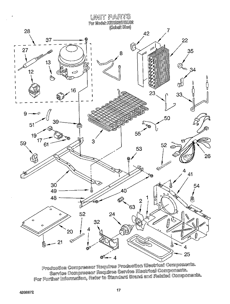 UNIT Diagram and Parts List for KSRS25IHBU02  KitchenAid Refrigerator