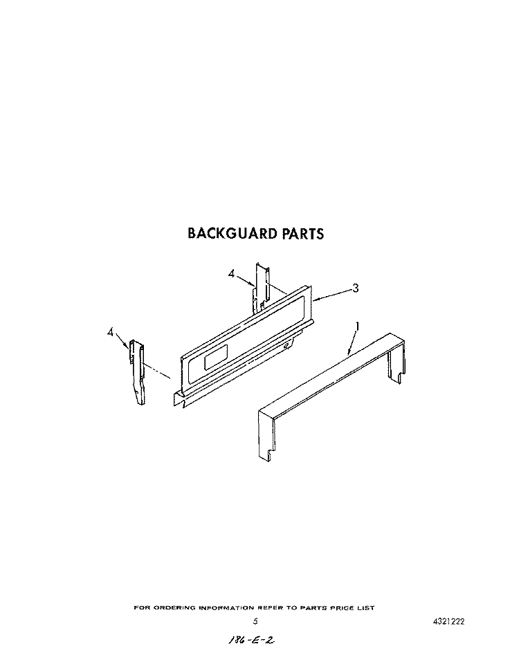 BACKGUARD Diagram and Parts List for FGP310VW5  Roper Range
