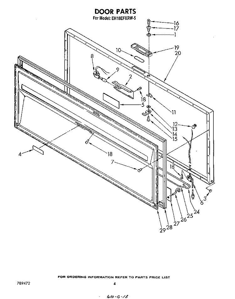 SECTION Diagram and Parts List for EH18EFXRW5  Whirlpool Freezer