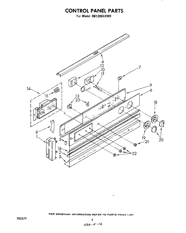 SECTION Diagram and Parts List for RB1200XKW0  Whirlpool Wall Oven