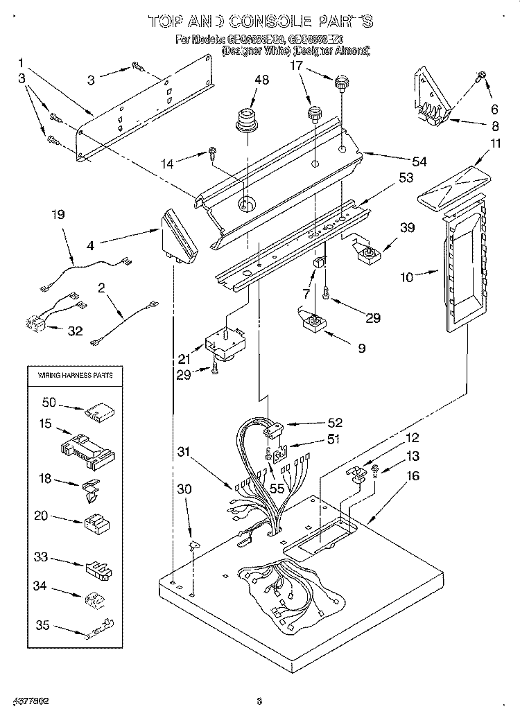 SECTION Diagram and Parts List for GEQ8858EQ0  Whirlpool Dryer