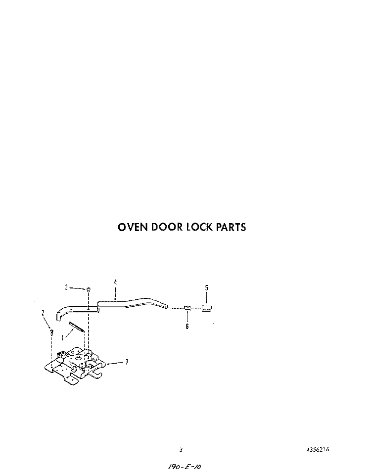 OVEN DOOR LOCK Diagram and Parts List for B9608^4  Whirlpool Wall Oven