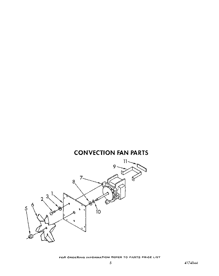 CONVECTION FAN Diagram and Parts List for KEBS277WAL3  KitchenAid Wall Oven
