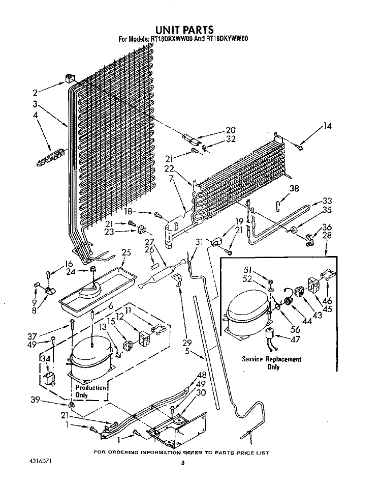 UNIT, REFRIGERATOR DOOR Diagram and Parts List for RT18DKYWW00  Roper Refrigerator