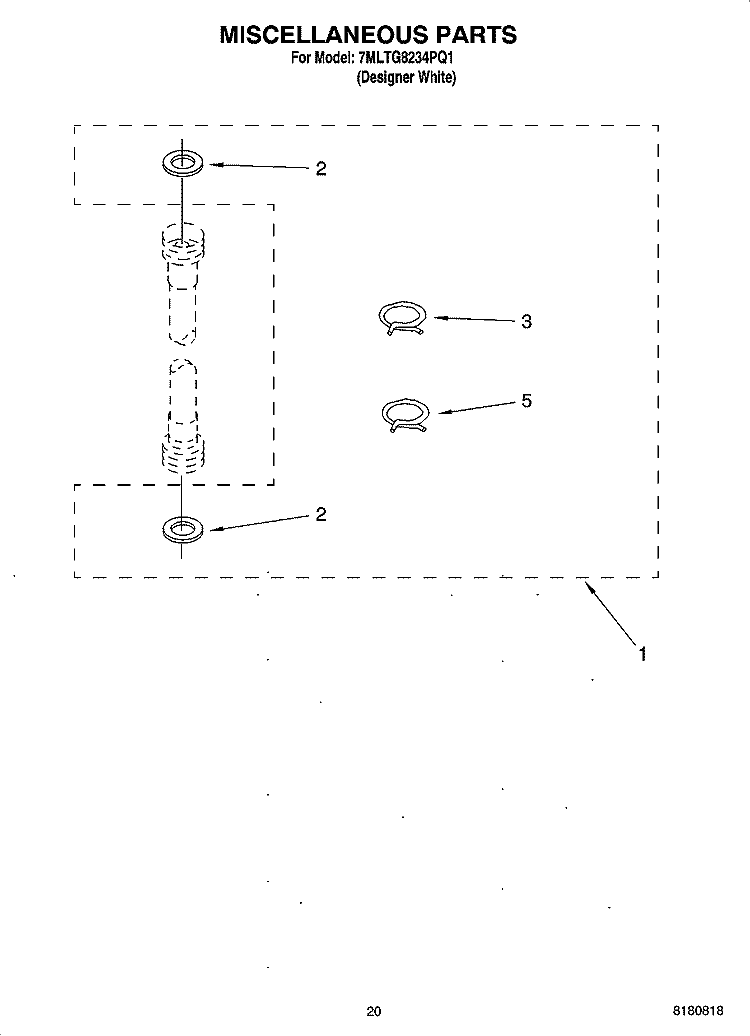 MISCELLANEOUS  PARTS Diagram and Parts List for 7MLTG8234PQ1  Whirlpool Washer Dryer Combo