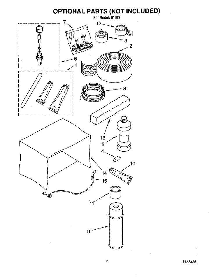 OPTIONAL Diagram and Parts List for R1013  Whirlpool Air Conditioner