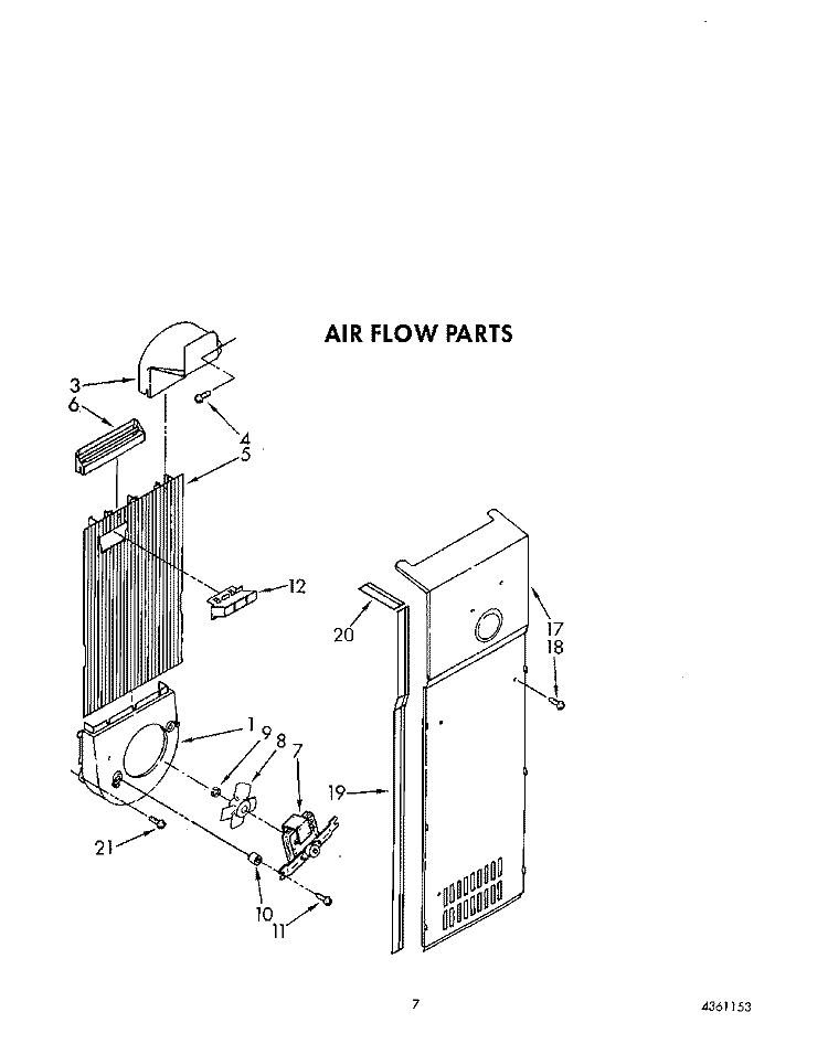 AIR FLOW Diagram and Parts List for KSRS25QXAL10  KitchenAid Refrigerator