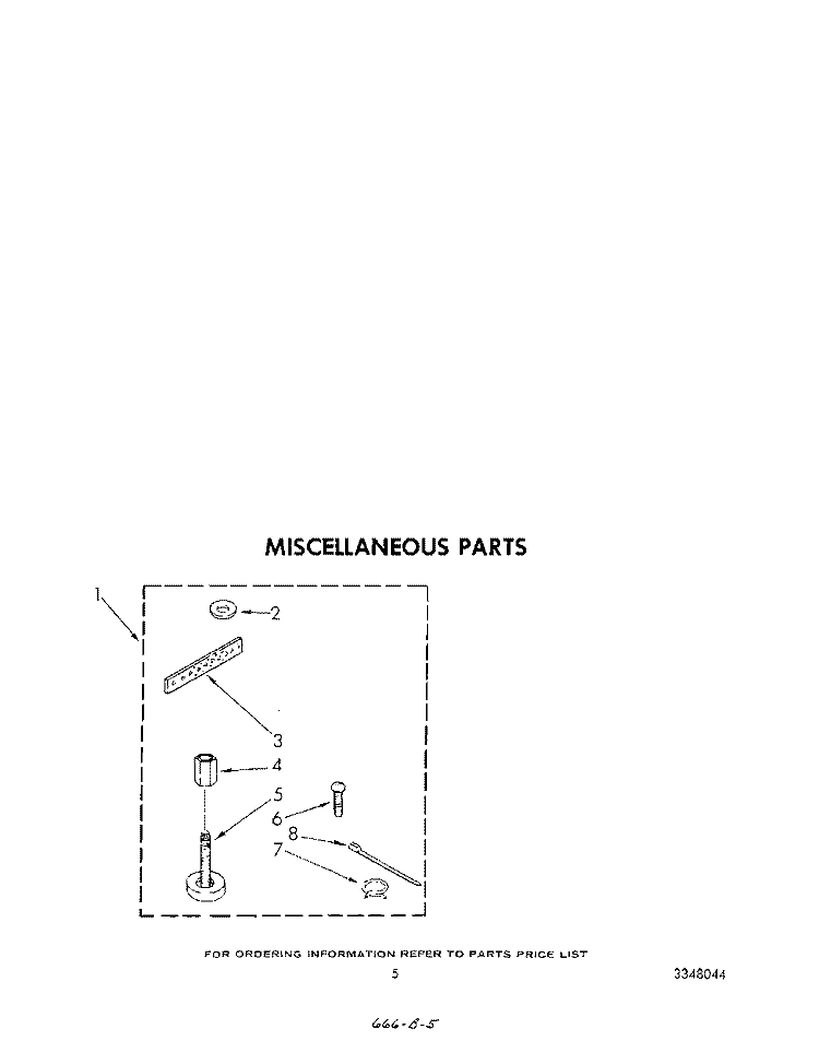 MISCELLANEOUS Diagram and Parts List for LA6500XSW0  Whirlpool Washer