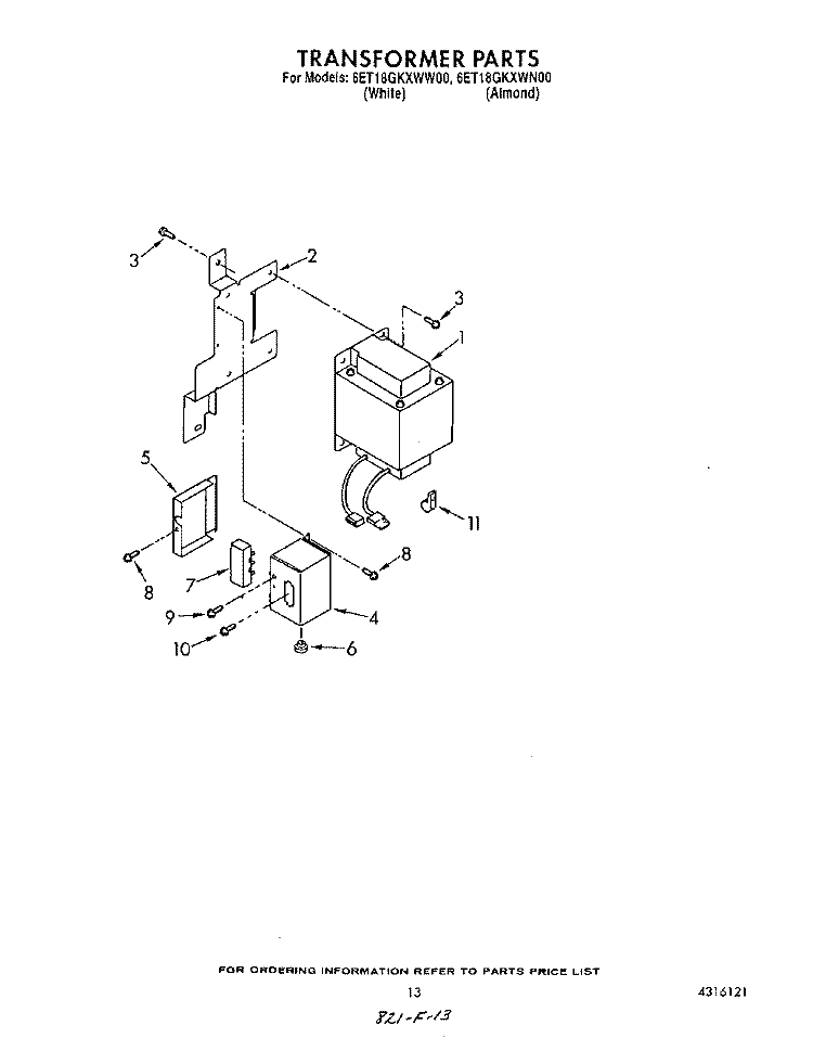 SECTION Diagram and Parts List for 6ET18GKXWW00  Whirlpool Refrigerator