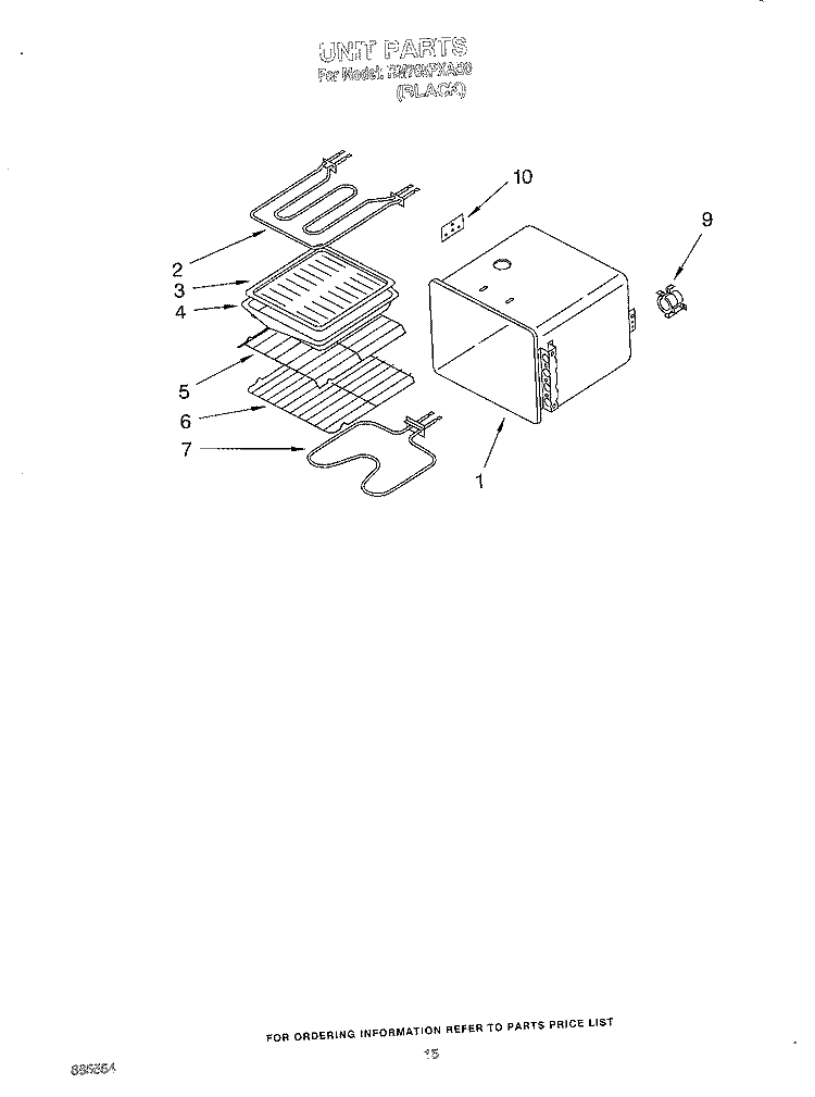 UNIT Diagram and Parts List for RM765PXAB0  Whirlpool Wall Oven