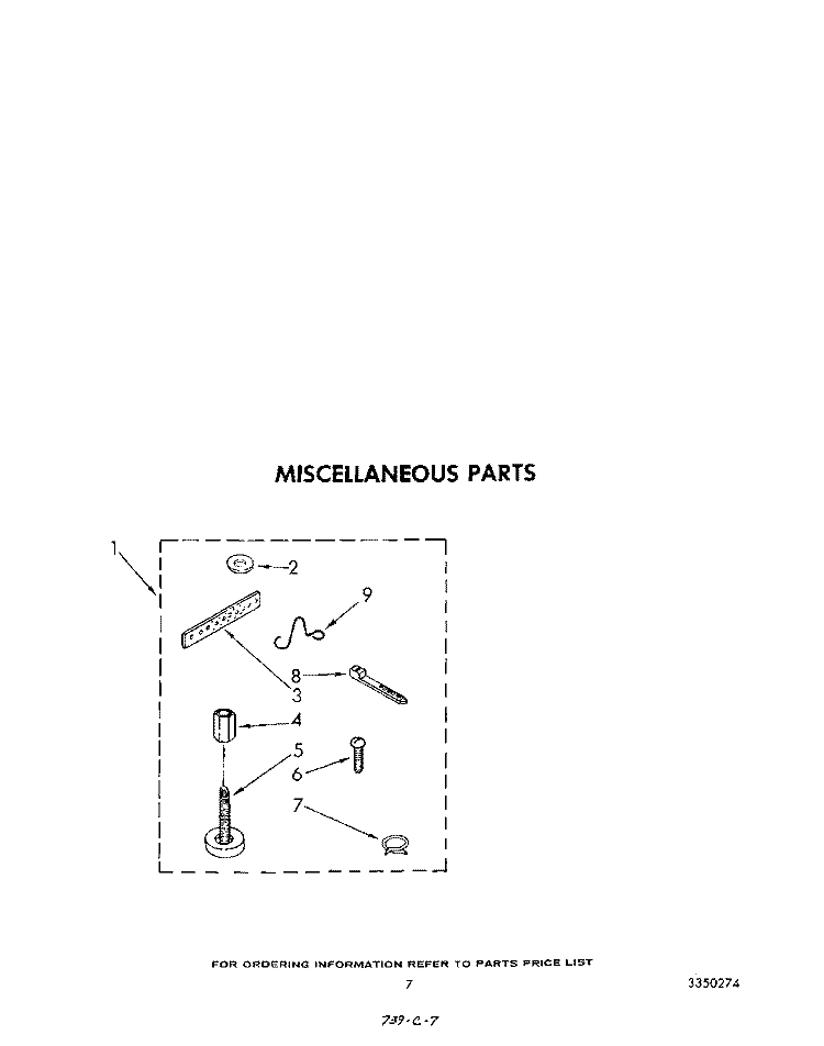 MISCELLANEOUS Diagram and Parts List for LA5330XSW1  Whirlpool Washer