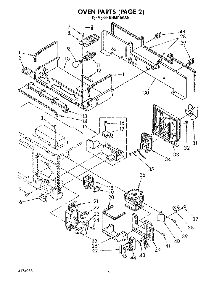 SECTION Diagram and Parts List for KHMC106S0  KitchenAid Microwave