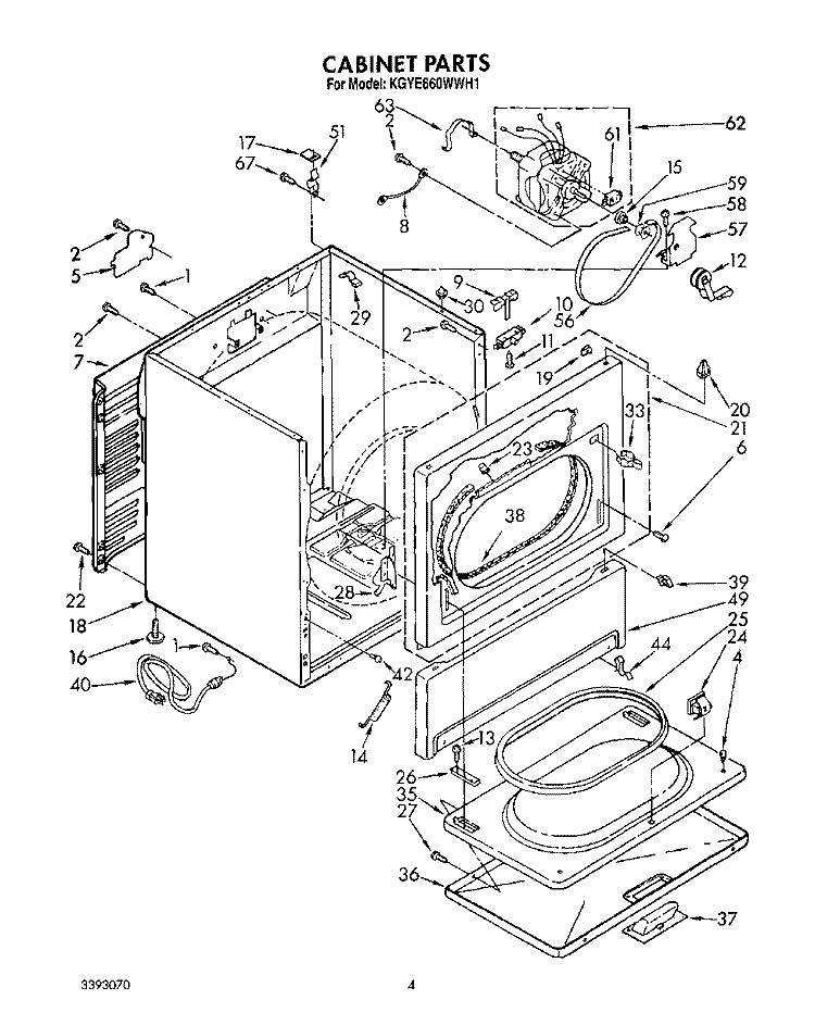 CABINET Diagram and Parts List for KGYE660WAL1  KitchenAid Dryer